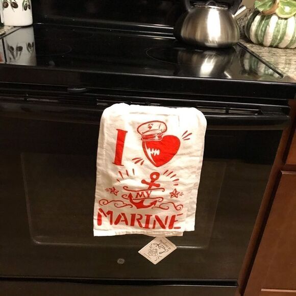 Marine Towel Love My Marine Towel Kitchen Floursack Towel NWT - Picture 3 of 6